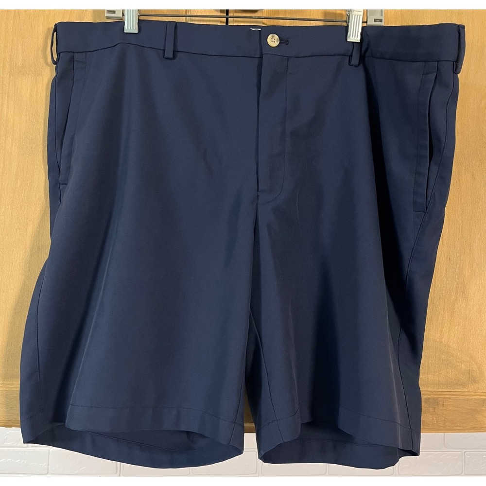 Peter Millar Performance Shorts Mens 42 Navy Blue Flat Front Golf